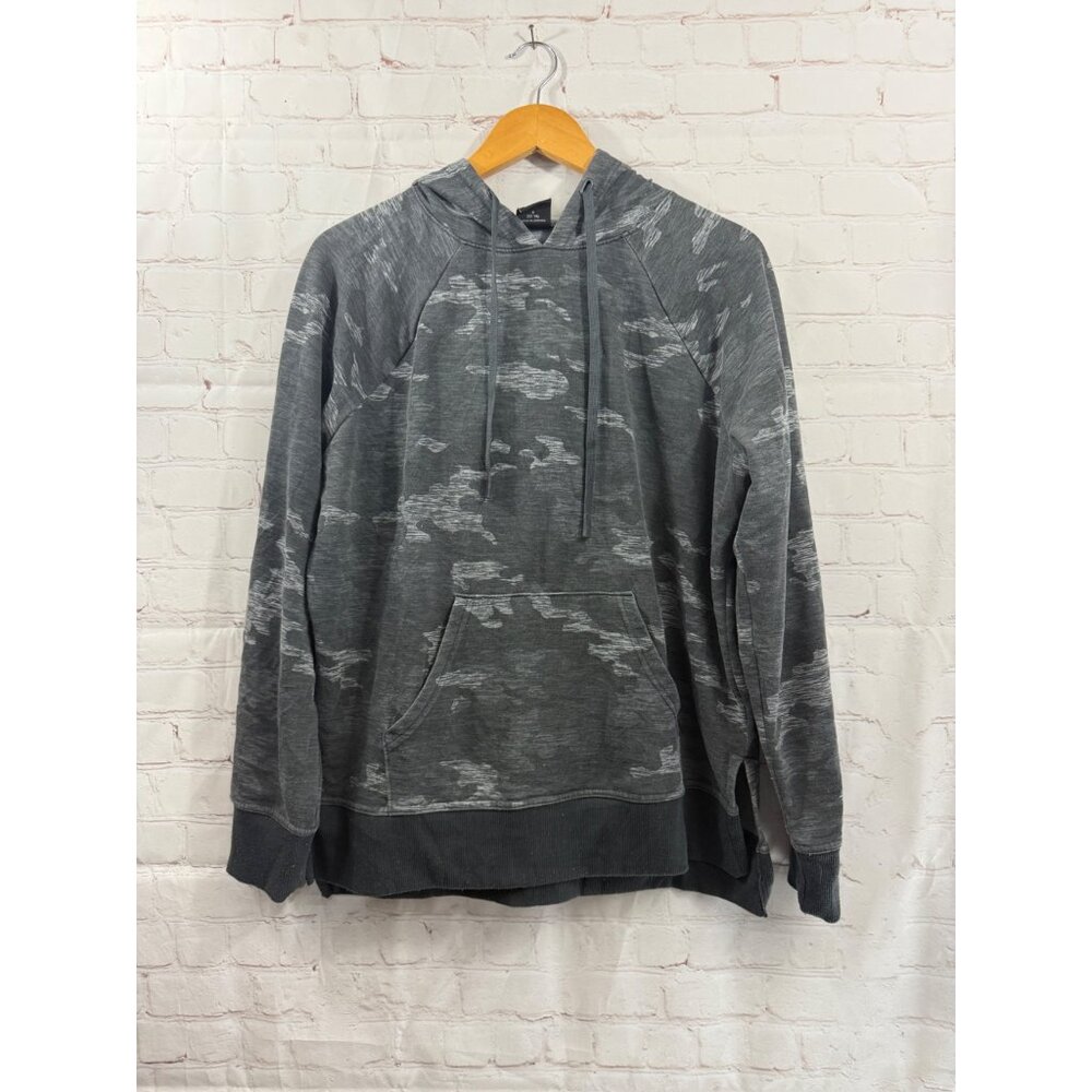 Athletic Hoodie Womens Size Large (12-14) Gray Camo Fleece Lining Casual Pullove